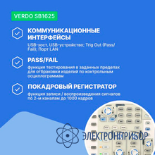 Осциллограф цифровой 2 канала, 200 мгц, 2 гвыб/с VERDO SB1625