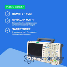 Осциллограф цифровой 4 канала, 200 мгц, 1 гвыб/с VERDO SB1647