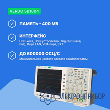 Осциллограф цифровой 4 канала, 500 мгц, 5 гвыб/с VERDO SB1804