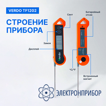 Термометр цифровой со складным зондом VERDO TF1202