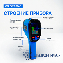 Тепловизор (256*192 пикселей, измерение температуры) VERDO Ti3105
