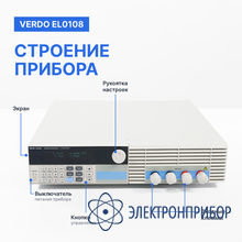 Нагрузка электронная, 1200 вт, 0-240 а, 0-150 в VERDO EL0108