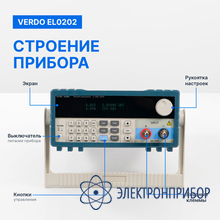 Нагрузка электронная, 300 вт, 0-30 а, 0-150 в VERDO EL0202