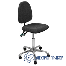 Антистатический тканевый лабораторный стул с регулировкой угла наклона спинки, с газлифтом kj/200 VKG C-100/KJ200 ESD (цвет серый)