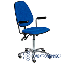 Антистатический тканевый лабораторный стул с регулировкой угла наклона спинки и сидения, с газлифтом kj/200 VKG C-200/KJ200 ESD (цвет синий)