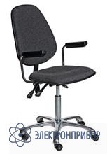 Антистатический тканевый лабораторный стул с регулировкой угла наклона спинки и сидения, с газлифтом kj/200 VKG C-200/KJ200 ESD (цвет серый)