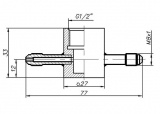 Проточная камера 1/2" UNF со штуцерами М8х1