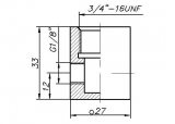 Проточная камера 3/4" UNF со штуцерами c внутренней резьбой G1/8"