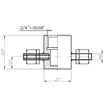 Проточная камера 3/4" UNF со штуцерами Д6 с гайками Gyrolok