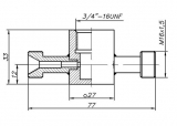 Проточная камера 3/4" UNF со штуцерами М16x1.5